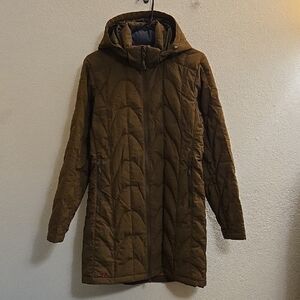 Outdoor Research Hooded Long Puffer Jacket - Tech Brown - Medium